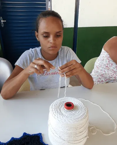 Aula do Curso de Artesanato/Crochê