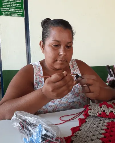 Aula do Curso de Artesanato/Crochê